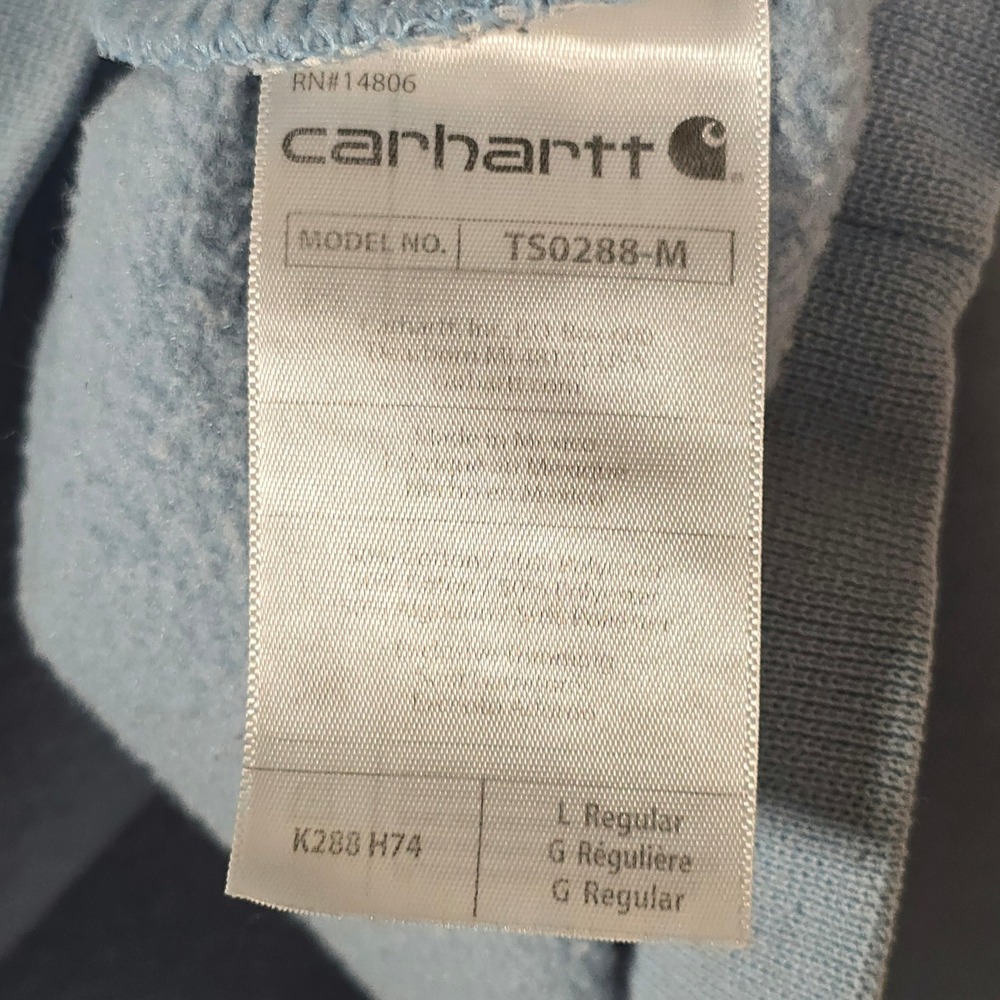 Carhartt Mens Loose Fit Hoodie Light Blue Sleeve Logo K288 H74 Large - Picture 8 of 16